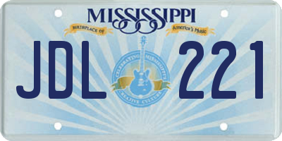 MS license plate JDL221