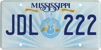 MS license plate JDL222