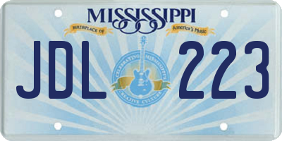MS license plate JDL223
