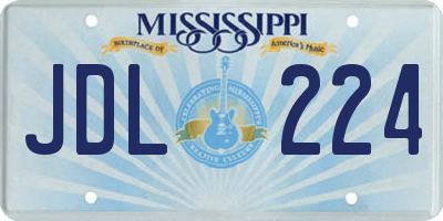 MS license plate JDL224