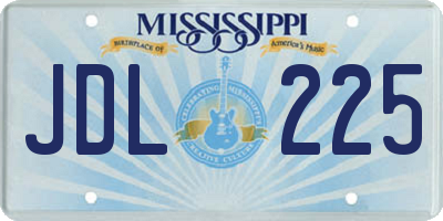 MS license plate JDL225