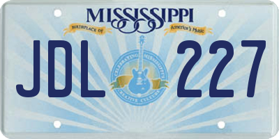 MS license plate JDL227