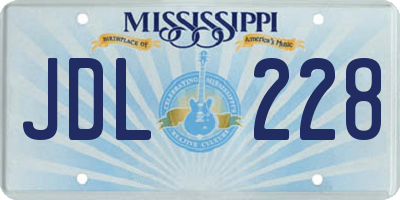 MS license plate JDL228