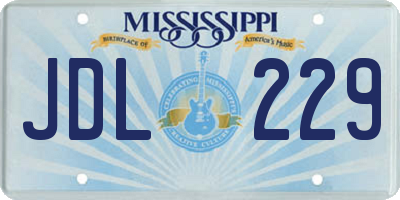 MS license plate JDL229