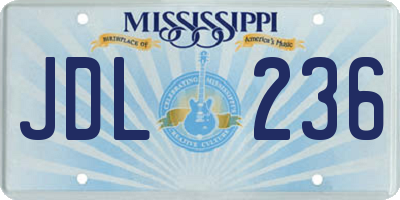 MS license plate JDL236