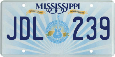 MS license plate JDL239