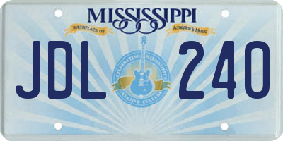 MS license plate JDL240