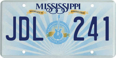 MS license plate JDL241
