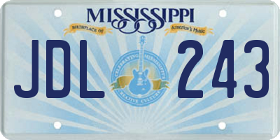 MS license plate JDL243