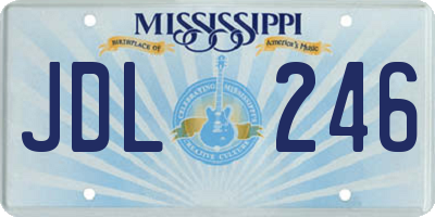 MS license plate JDL246