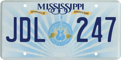 MS license plate JDL247