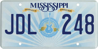 MS license plate JDL248
