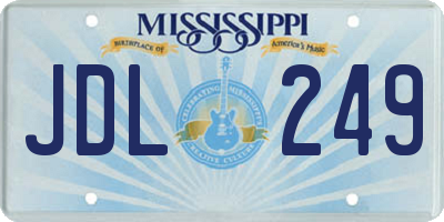 MS license plate JDL249