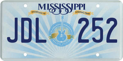 MS license plate JDL252