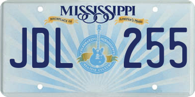 MS license plate JDL255