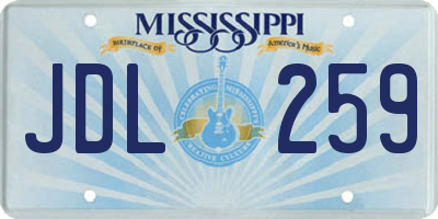 MS license plate JDL259