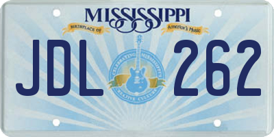 MS license plate JDL262
