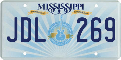 MS license plate JDL269