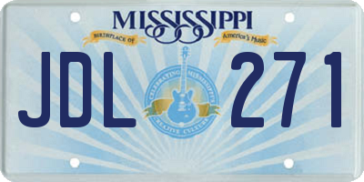 MS license plate JDL271