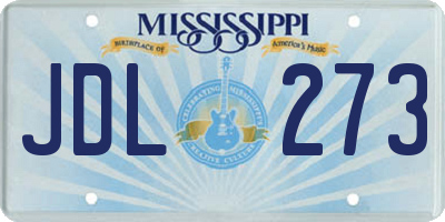MS license plate JDL273