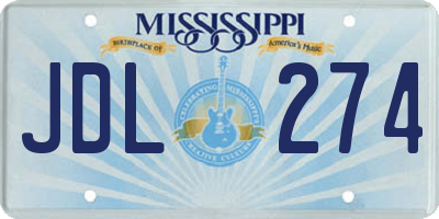 MS license plate JDL274