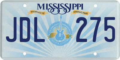 MS license plate JDL275