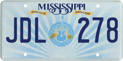 MS license plate JDL278