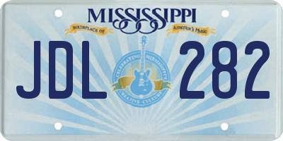 MS license plate JDL282