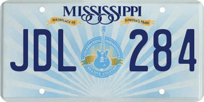 MS license plate JDL284