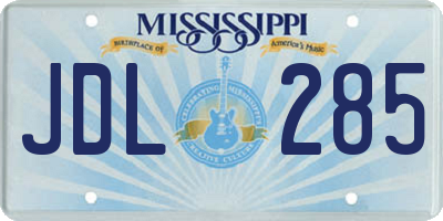 MS license plate JDL285