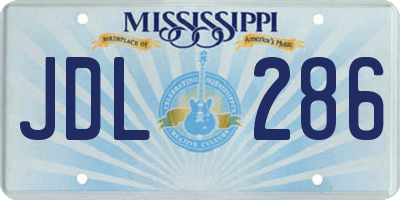 MS license plate JDL286