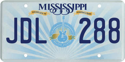 MS license plate JDL288