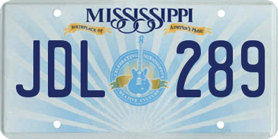 MS license plate JDL289