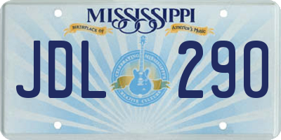 MS license plate JDL290