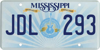 MS license plate JDL293