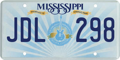 MS license plate JDL298