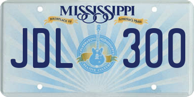 MS license plate JDL300