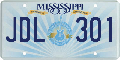MS license plate JDL301