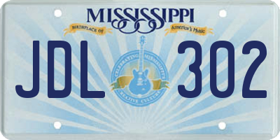MS license plate JDL302