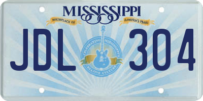 MS license plate JDL304