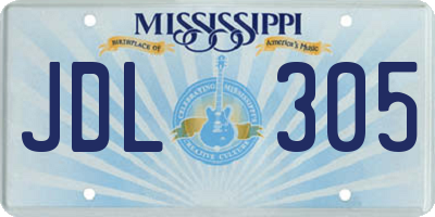 MS license plate JDL305