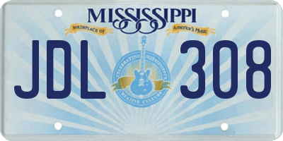 MS license plate JDL308