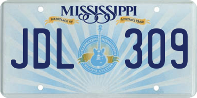 MS license plate JDL309