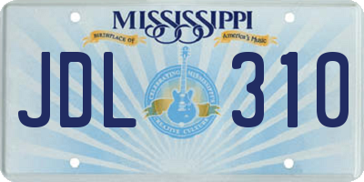 MS license plate JDL310
