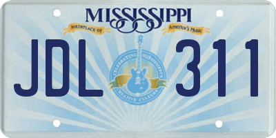 MS license plate JDL311