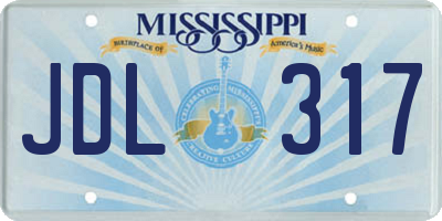 MS license plate JDL317
