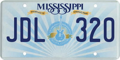 MS license plate JDL320