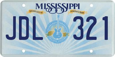 MS license plate JDL321