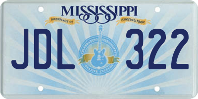 MS license plate JDL322