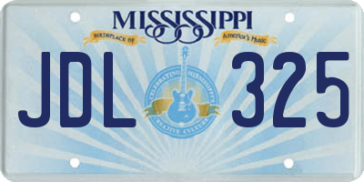 MS license plate JDL325